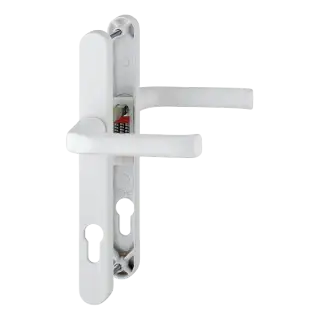 113/3623N HOPPE London 92mm UPVC Lever Door Handles on Narrow Backplate (215mm c/c) - White (1714937)