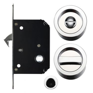 Click Here To Enlarge This Photo Of FB81CP - Zoo Hardware Fulton & Bray Sliding Door Privacy Lock Set (35-45mm Thick Doors) Polished Chrome