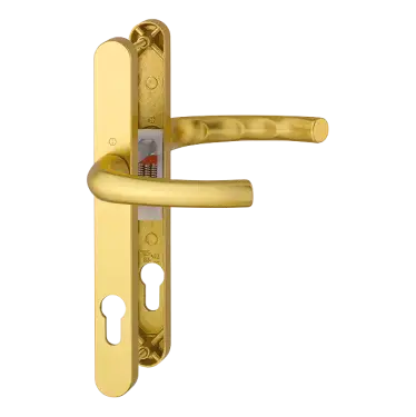 Click Here To Enlarge This Photo Of 1710RH/3623N HOPPE Tokyo 92mm UPVC Lever Door Handles on Narrow Backplate (215mm c/c) - Gold (1992072)