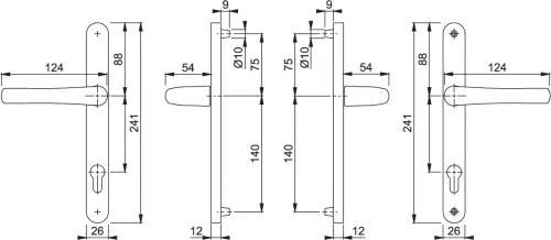 Click Here To Enlarge This Photo Of 1710RH/3623N HOPPE Tokyo 92mm UPVC Lever Door Handles on Narrow Backplate (215mm c/c) - Gold (1992072)