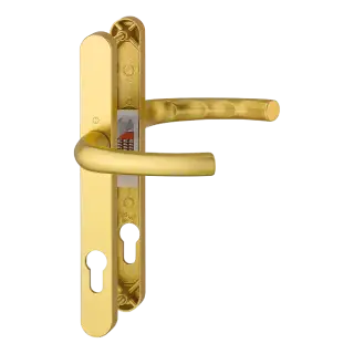 1710RH/3623N HOPPE Tokyo 92mm UPVC Lever Door Handles on Narrow Backplate (215mm c/c) - Gold (1992072)