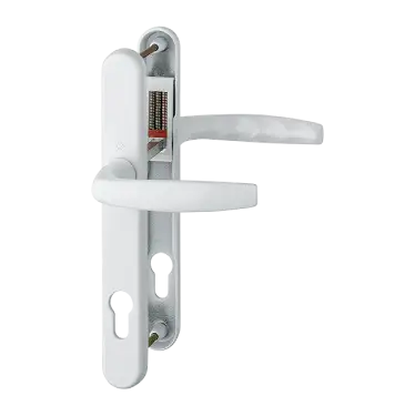 Click Here To Enlarge This Photo Of 1530/3830N HOPPE Atlanta 92mm UPVC Lever Door Handles on Narrow Backplate (215mm c/c) - White (3628012)