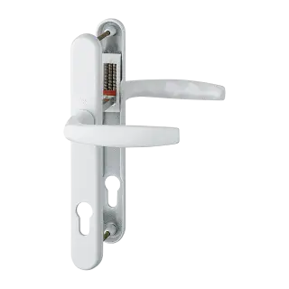 1530/3830N HOPPE Atlanta 92mm UPVC Lever Door Handles on Narrow Backplate (215mm c/c) - White (3628012)