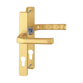 113/200LM HOPPE London 72mm UPVC Lever Door Handles on Narrow Backplate (180mm c/c) - Gold (3209571)