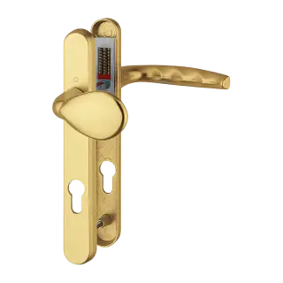 77G/3831N/1530 HOPPE Atlanta 92mm UPVC Lever/Pad Door Handles on Narrow Backplate (122mm c/c) - Gold (3627677)