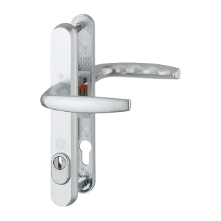 1530/3259N-ZA/3830N HOPPE Atlanta 92mm UPVC TS007 High Security Lever Door Handles on Narrow Backplate (215mm c/c) - Silver (3625524)