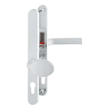 Click Here To Enlarge This Photo Of 76G/3620N/113 HOPPE London 92/62mm UPVC Lever/Pad Door Handles on Narrow Backplate (240mm c/c) - White (831968)