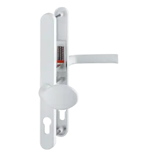 76G/3620N/113 HOPPE London 92/62mm UPVC Lever/Pad Door Handles on Narrow Backplate (240mm c/c) - White (831968)
