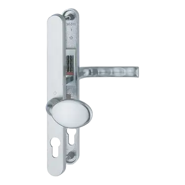 Click Here To Enlarge This Photo Of 76G/3620N/113 HOPPE London 92/62mm UPVC Lever/Pad Door Handles on Narrow Backplate (240mm c/c) - Silver (831852)
