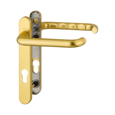 Click Here To Enlarge This Photo Of 137/3337 HOPPE Paris 92mm UPVC Extra Long Lever Door Handles on Narrow Backplate (122mm c/c) - Gold (1960118)
