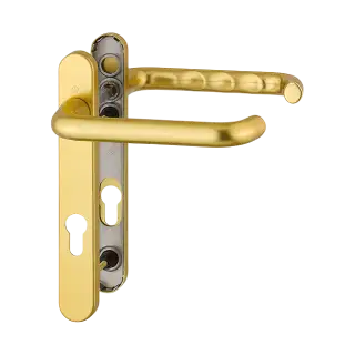 137/3337 HOPPE Paris 92mm UPVC Extra Long Lever Door Handles on Narrow Backplate (122mm c/c) - Gold (1960118)