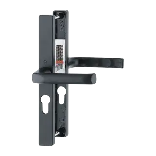 113/363M HOPPE London 47mm UPVC Lever Door Handles on Narrow Backplate (197mm c/c) - Matt Black (3217715)