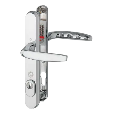 Click Here To Enlarge This Photo Of M1530M/3259N-ZA/3841N-1 HOPPE Atlanta 92mm UPVC TS007 High Security Lever Door Handles on Narrow Backplate (215mm c/c) - Polished Chrome (11691736)