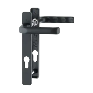 113/366M HOPPE London 92mm UPVC Lever Door Handles on Narrow Backplate (122mm c/c) - Matt Black (618613)