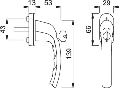 Click Here To Enlarge This Photo Of 0710S/U26 TBT1 HOPPE Tokyo Lockable Tilt & Turn Window Handle with TBT1 Operation - Gold (1958659)