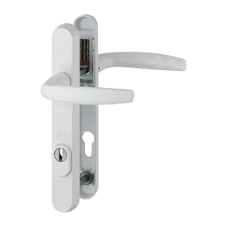 1530/3260N-ZA/3831N HOPPE Atlanta 92mm UPVC TS007 High Security Lever Door Handles on Narrow Backplate (122mm c/c) - White (3625786)
