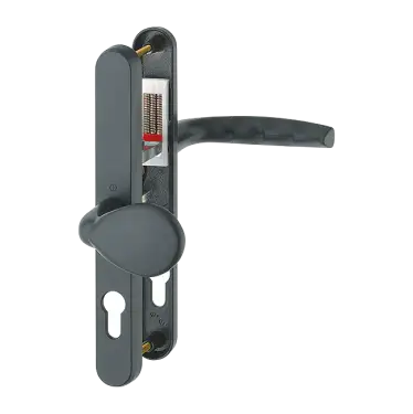 Click Here To Enlarge This Photo Of 77G/3830N/1530 HOPPE Atlanta 92/62mm UPVC Lever/Pad Door Handles on Narrow Backplate (215mm c/c) - Matt Black (3685105)