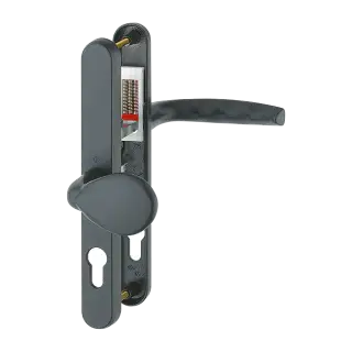 77G/3830N/1530 HOPPE Atlanta 92/62mm UPVC Lever/Pad Door Handles on Narrow Backplate (215mm c/c) - Matt Black (3685105)