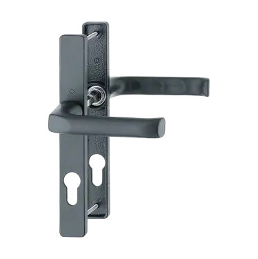 Click Here To Enlarge This Photo Of 113/200LM HOPPE London 70mm UPVC Lever Door Handles on Narrow Backplate (180mm c/c) - Matt Black (1729910)