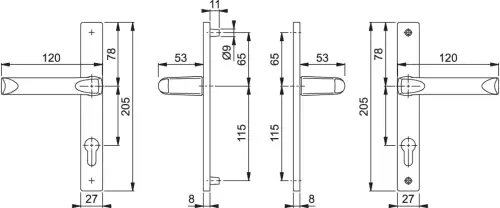 Click Here To Enlarge This Photo Of 113/200LM HOPPE London 70mm UPVC Lever Door Handles on Narrow Backplate (180mm c/c) - Matt Black (1729910)