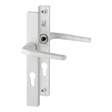 Click Here To Enlarge This Photo Of 117L/2160N/216N HOPPE Frankfurt 70mm UPVC Lever Door Handles on Narrow Backplate (200mm c/c) - White (1715104)