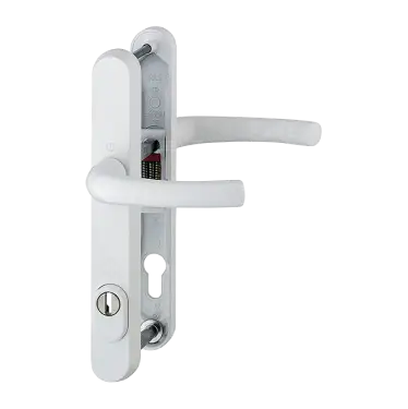 Click Here To Enlarge This Photo Of 1710RH/3259N-ZA/3633N HOPPE Tokyo 92mm UPVC TS007 High Security Lever Door Handles on Narrow Backplate (215mm c/c) - White (3582309)