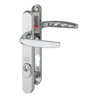 M1530M/3260N-ZA/3829N HOPPE Atlanta 92mm UPVC TS007 High Security Lever Door Handles on Narrow Backplate (122mm c/c) - Polished Chrome (11693617)
