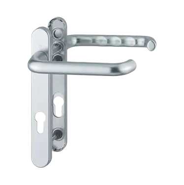 Click Here To Enlarge This Photo Of 137/3337 HOPPE Paris 92mm UPVC Extra Long Lever Door Handles on Narrow Backplate (122mm c/c) - Silver (1960100)