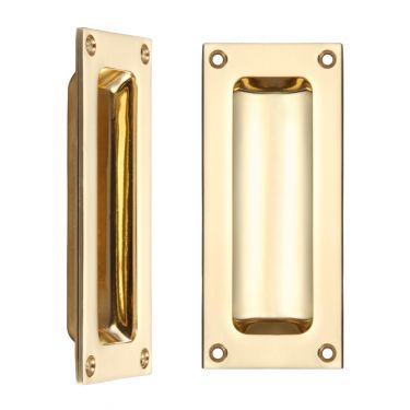 Click Here To Enlarge This Photo Of FB90 - Zoo Hardware Fulton & Bray Flush Pull - 102 x 45mm (13mm Depth) Polished Brass