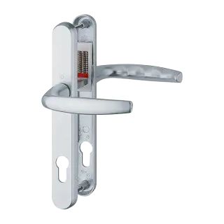 1530/3830N HOPPE Atlanta 92mm UPVC Lever Door Handles on Narrow Backplate (215mm c/c) - Silver (3627183)