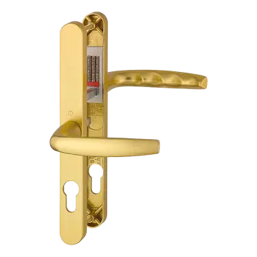 Click Here To Enlarge This Photo Of 1530/3623N HOPPE Atlanta 92/62mm UPVC Lever Door Handles on Narrow Backplate (215mm c/c) - Gold (2943838)