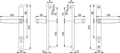 Click Here To Enlarge This Photo Of 1530/3623N HOPPE Atlanta 92/62mm UPVC Lever Door Handles on Narrow Backplate (215mm c/c) - Gold (2943838)