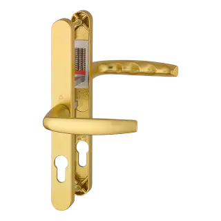 1530/3623N HOPPE Atlanta 92/62mm UPVC Lever Door Handles on Narrow Backplate (215mm c/c) - Gold (2943838)