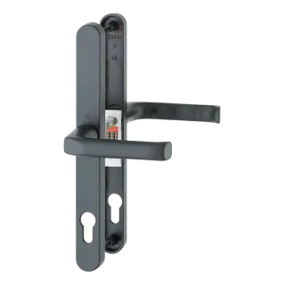 113/3620N HOPPE London 92mm UPVC Lever Door Handles on Narrow Backplate (240mm c/c) - Matt Black (832064)