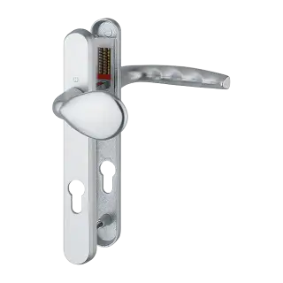 77G/3831N/1530 HOPPE Atlanta 92mm UPVC Lever/Pad Door Handles on Narrow Backplate (122mm c/c) - Silver (3627423)