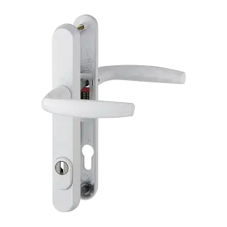 1530/3259N-ZA/3830N HOPPE Atlanta 92mm UPVC TS007 High Security Lever Door Handles on Narrow Backplate (215mm c/c) - White (3625604)