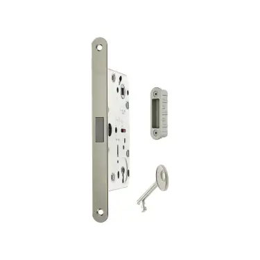 Click Here To Enlarge This Photo Of AGB2XTLK50SC-ALU - AGB Polaris 2XT Magnetic Latch/Key Sashlock (50mm backset) with strike plates for ALU doors - Satin Chrome
