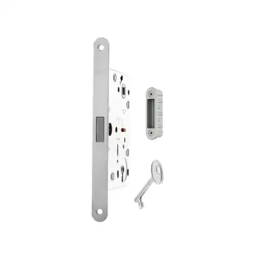 Click Here To Enlarge This Photo Of AGB2XTLKWH-ALU - AGB Polaris 2XT Magnetic Latch/Key Sashlock (60mm backset) with strike plates for ALU doors - White