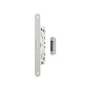 AGB2XTWCWH-ALU - AGB Polaris 2XT Magnetic Latch/Bathroom Lock (60mm backset) with strike plates for ALU doors - White