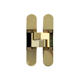 AGBH32HDPB - AGB Eclipse 3.2 Heavy Duty Adjustable Concealed Hinge - Polished Brass (60kg per 2 hinges, 80kg per 3 hinges)