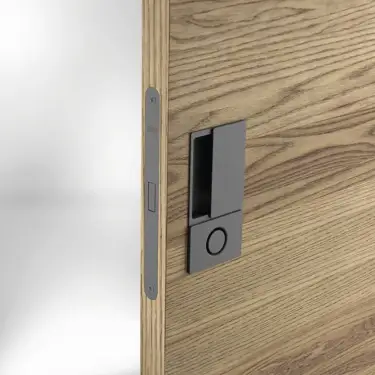 Click Here To Enlarge This Photo Of AGBWBMB - AGB Wave Flush Door Handle & Bathroom Lock Set - Matt Black