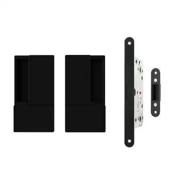 Click Here To Enlarge This Photo Of AGBWLMB - AGB Wave Flush Door Handle & Latch Set - Matt Black