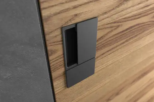 Click Here To Enlarge This Photo Of AGBWLMB - AGB Wave Flush Door Handle & Latch Set - Matt Black