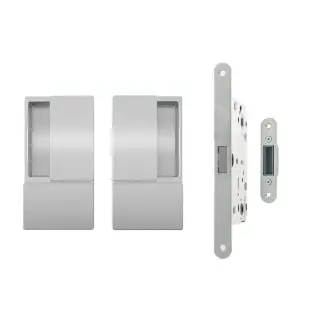AGBWLSC - AGB Wave Flush Door Handle & Latch Set - Satin Chrome
