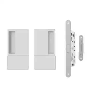 Click Here To Enlarge This Photo Of AGBWLWH - AGB Wave Flush Door Handle & Latch Set - White