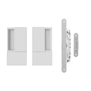 AGBWLWH - AGB Wave Flush Door Handle & Latch Set - White