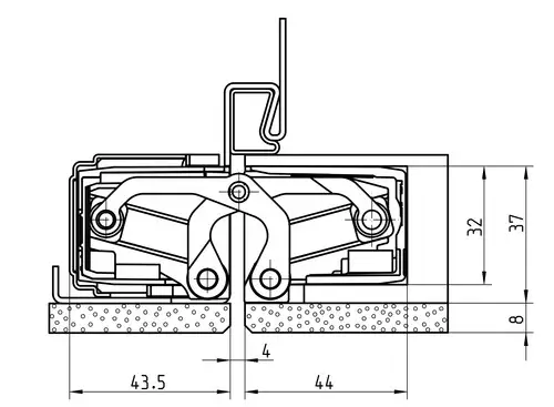 Click Here To Enlarge This Photo Of TE 540 3D A8 FR Simonswerk TECTUS Fire Rated Concealed Projection Hinge 200mm x 32mm (100kg)