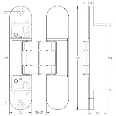 Click Here To Enlarge This Photo Of CH60MB Frelan Hardware Ghost 140mm Concealed Hinge Black