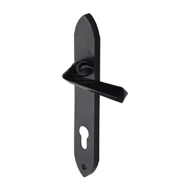 Click Here To Enlarge This Photo Of RDB4448 M.Marcus Rustic Dark Bronze Door Handle Euro Profile Plate Grafton Design