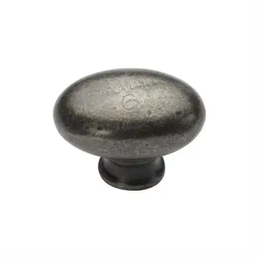 Click Here To Enlarge This Photo Of RPW118 32 M.Marcus Rustic Pewter Cabinet Knob Oval Design 32mm